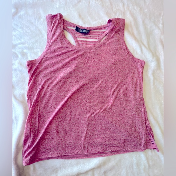 RBX Plus Double Layer with sheer racer back Workout shirt - Picture 2 of 9